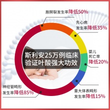 斯利安孕婦孕期備孕葉酸片預防出生缺陷孕前女性孕婦葉酸93片X2盒