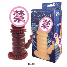 Sex toys狼牙套帶刺男用硅膠異形刺激陰莖套加長加粗水晶龜頭套另類性玩具